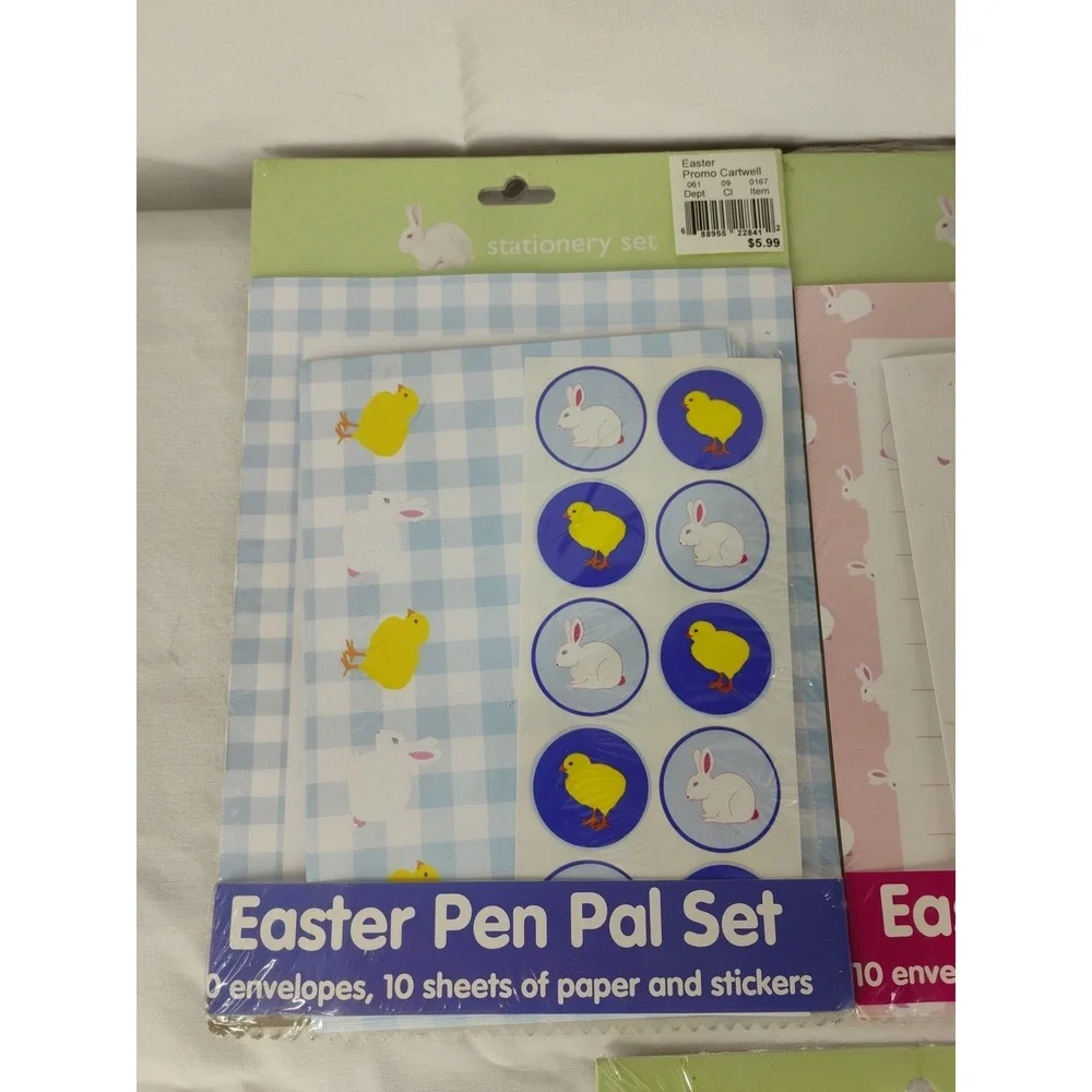 Vintage NIP 2000 Y2K‎ 5pc Easter Rabbit Chicken Themed Stationary Pen Pal Set